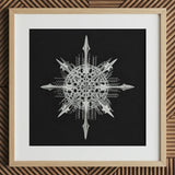 Actiniae - Ernst Haeckel Ocean Life Art Print / Canvas Silver Intricately Detailed Snowflake Artwork Light Wood Frame Ernst Haeckel’s