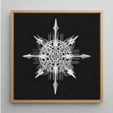 Actiniae - Ernst Haeckel Ocean Life Art Print / Canvas Silver Metallic Snowflake Artwork Intricate Spiked Arms Lace-like Ernst Haeckel’s