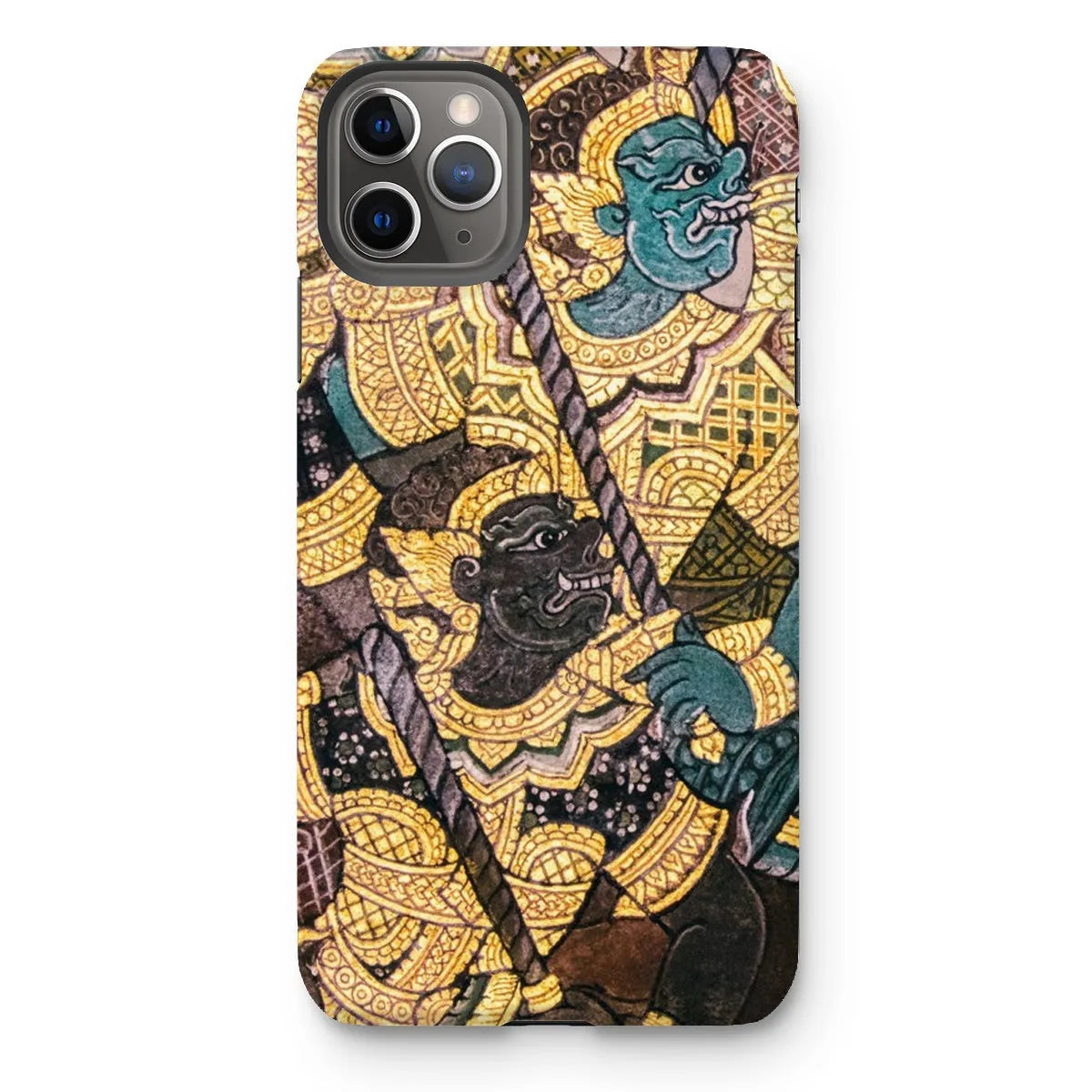Action Men - Ancient Thai Temple Art Phone Case - Iphone 11 Pro Max / Matte - Mobile Phone Cases - Aesthetic Art