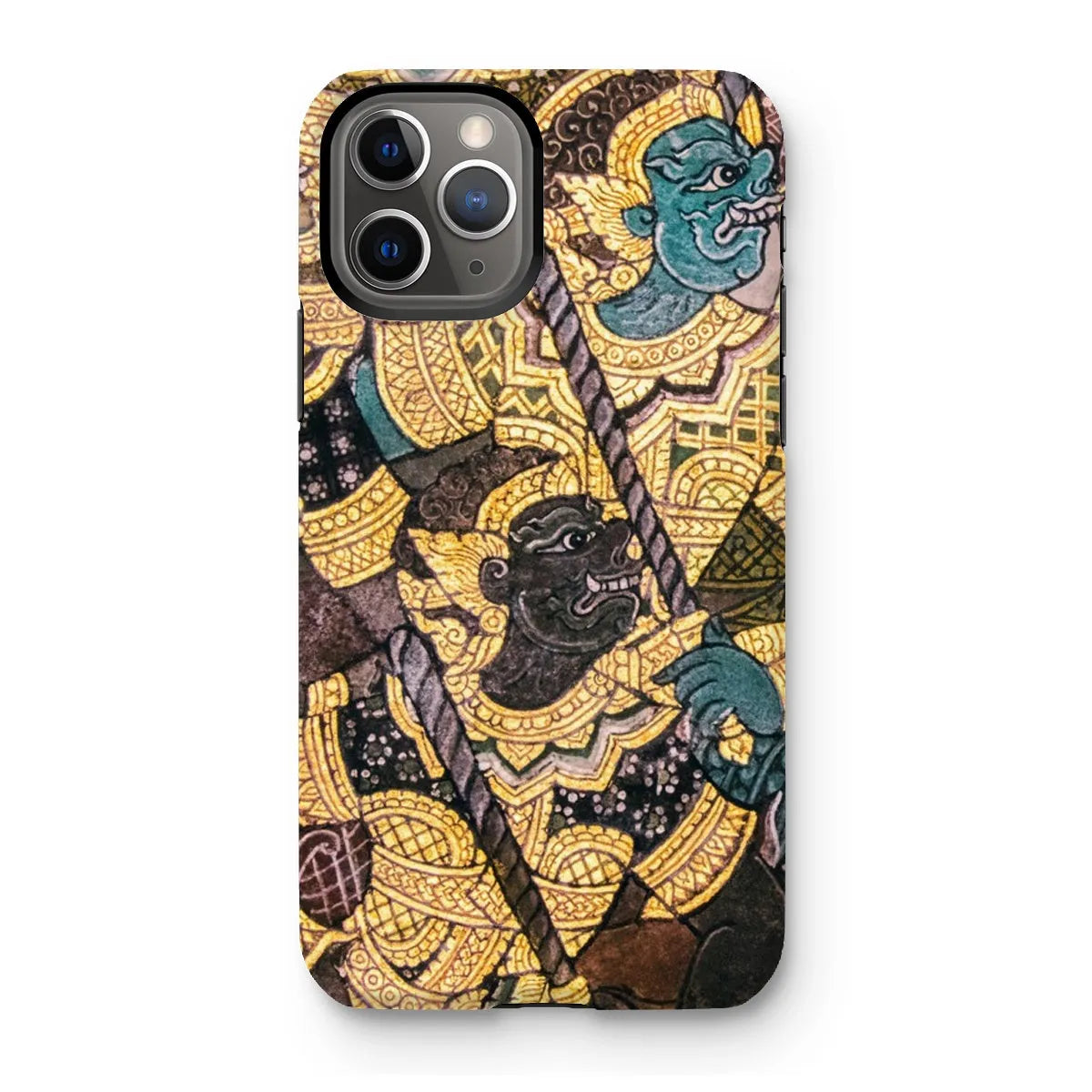 Action Men - Ancient Thai Temple Art Phone Case - Iphone 11 Pro / Matte - Mobile Phone Cases - Aesthetic Art