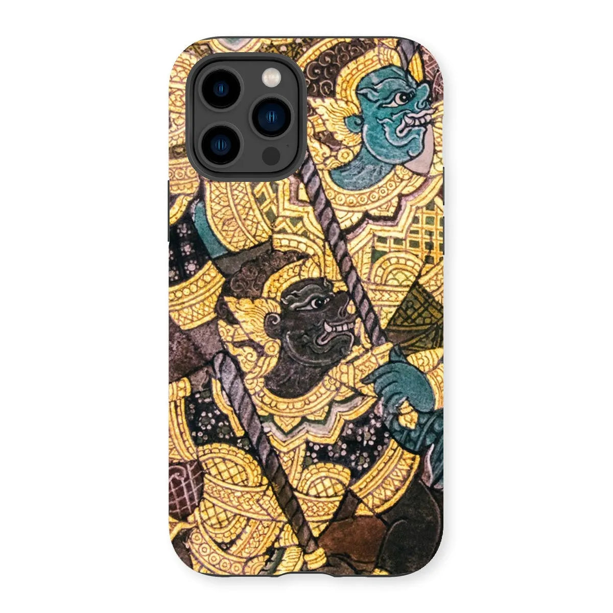 Action Men - Ancient Thai Temple Art Phone Case - Iphone 14 Pro / Matte - Mobile Phone Cases - Aesthetic Art