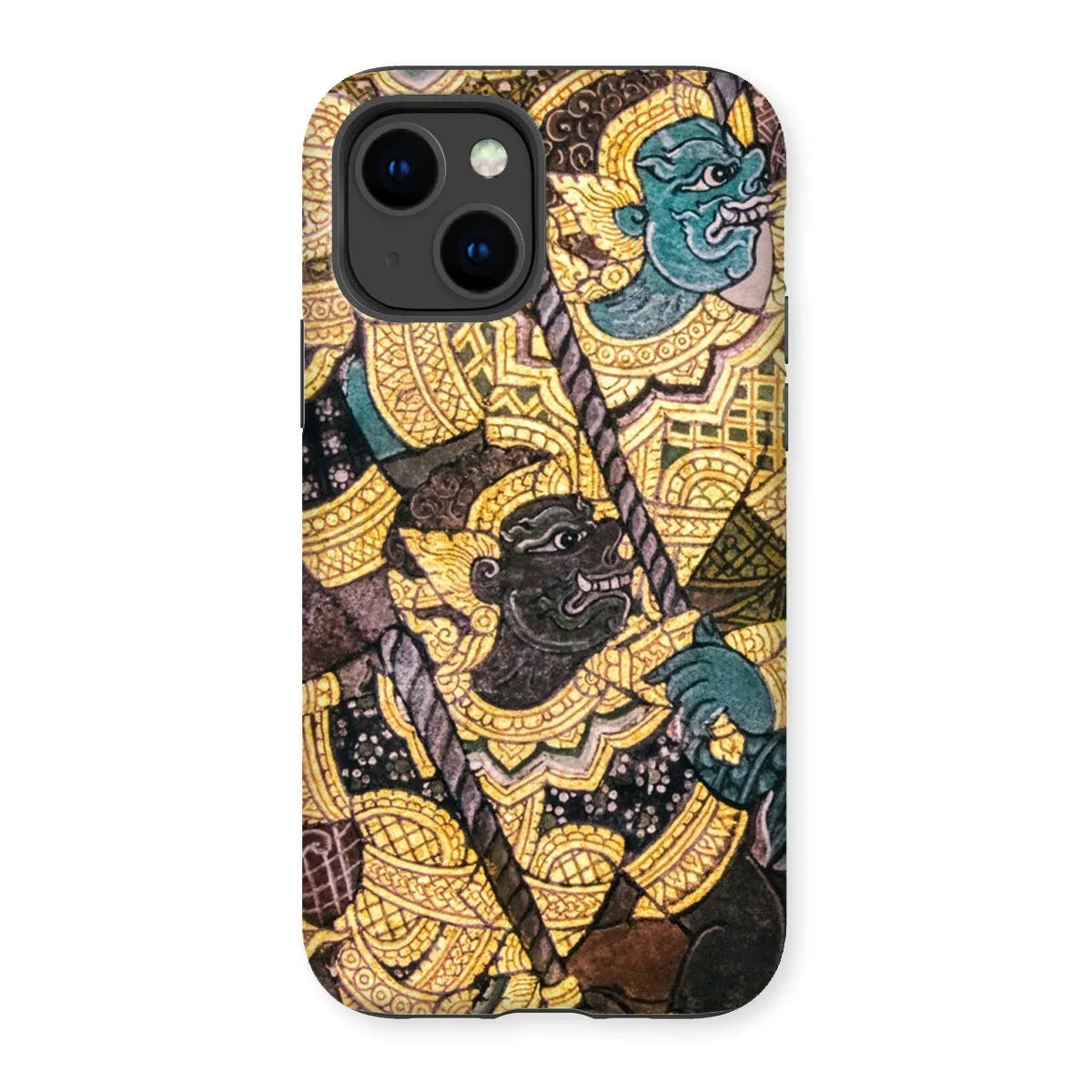 Action Men - Ancient Thai Temple Art Phone Case - Iphone 14 / Matte - Mobile Phone Cases - Aesthetic Art