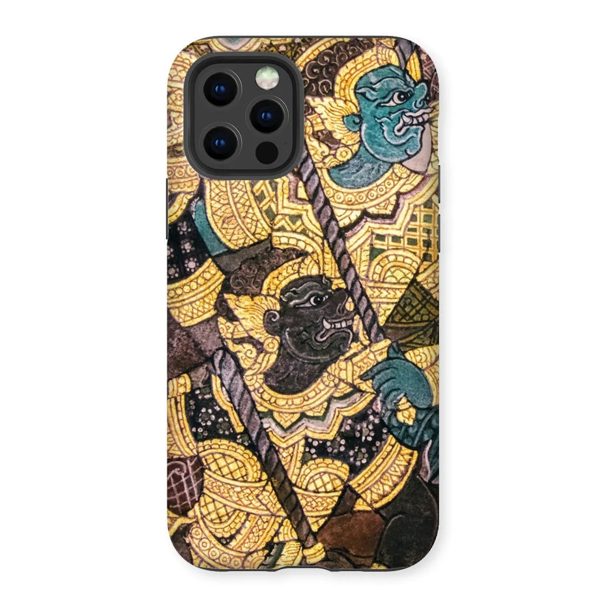 Action Men - Ancient Thai Temple Art Phone Case - Iphone 12 Pro / Matte - Mobile Phone Cases - Aesthetic Art