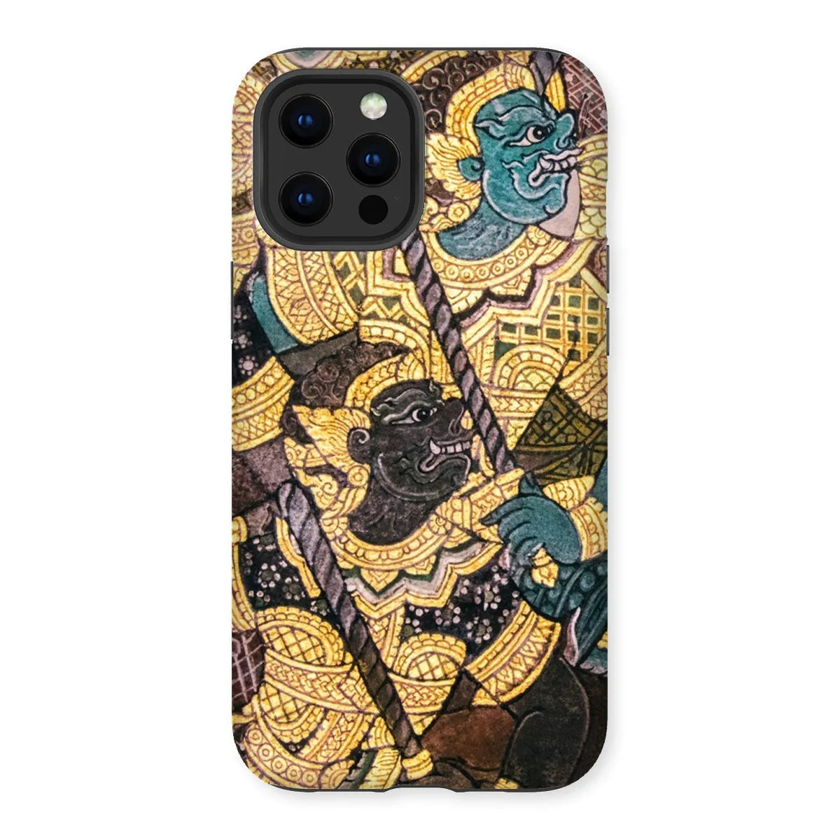 Action Men - Ancient Thai Temple Art Phone Case - Iphone 12 Pro Max / Matte - Mobile Phone Cases - Aesthetic Art