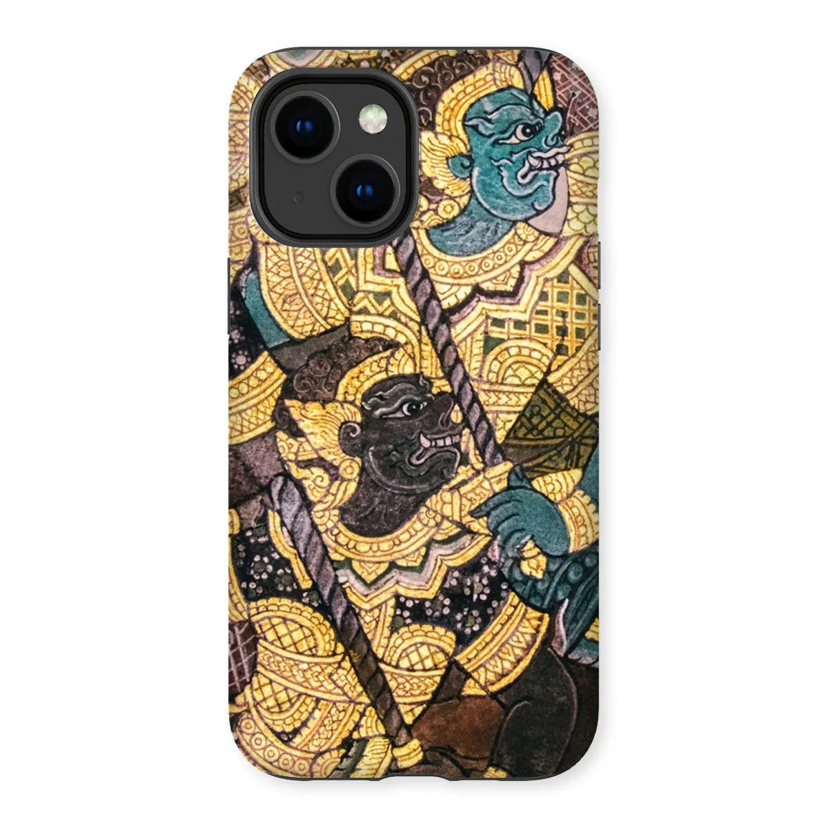 Action Men - Ancient Thai Temple Art Phone Case - Iphone 14 Plus / Matte - Mobile Phone Cases - Aesthetic Art