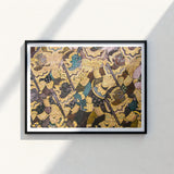 Vibrant Intricately Detailed Framed Artwork Dynamic Battle Scene Thai Fresco, Tumultuous, Ancient Temple