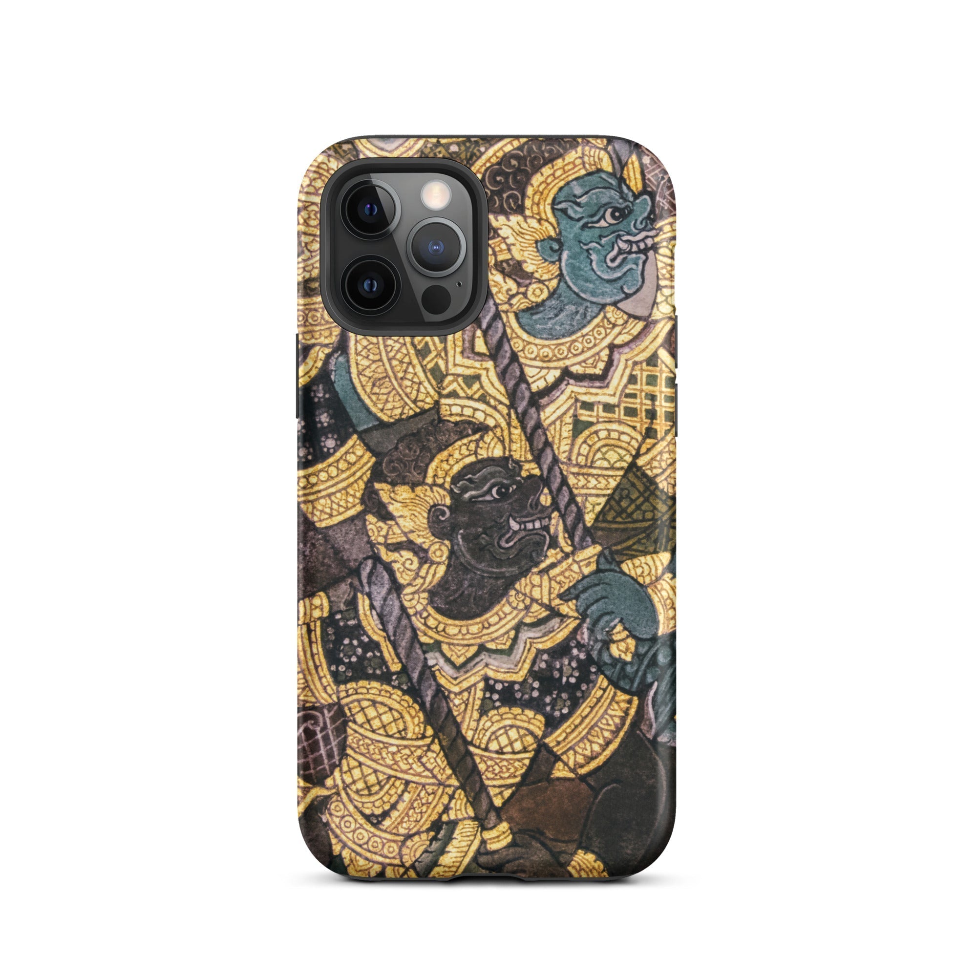 Action Men Thai Temple Art Iphone Case, 12 Pro / Matte, Ornate Phone Case