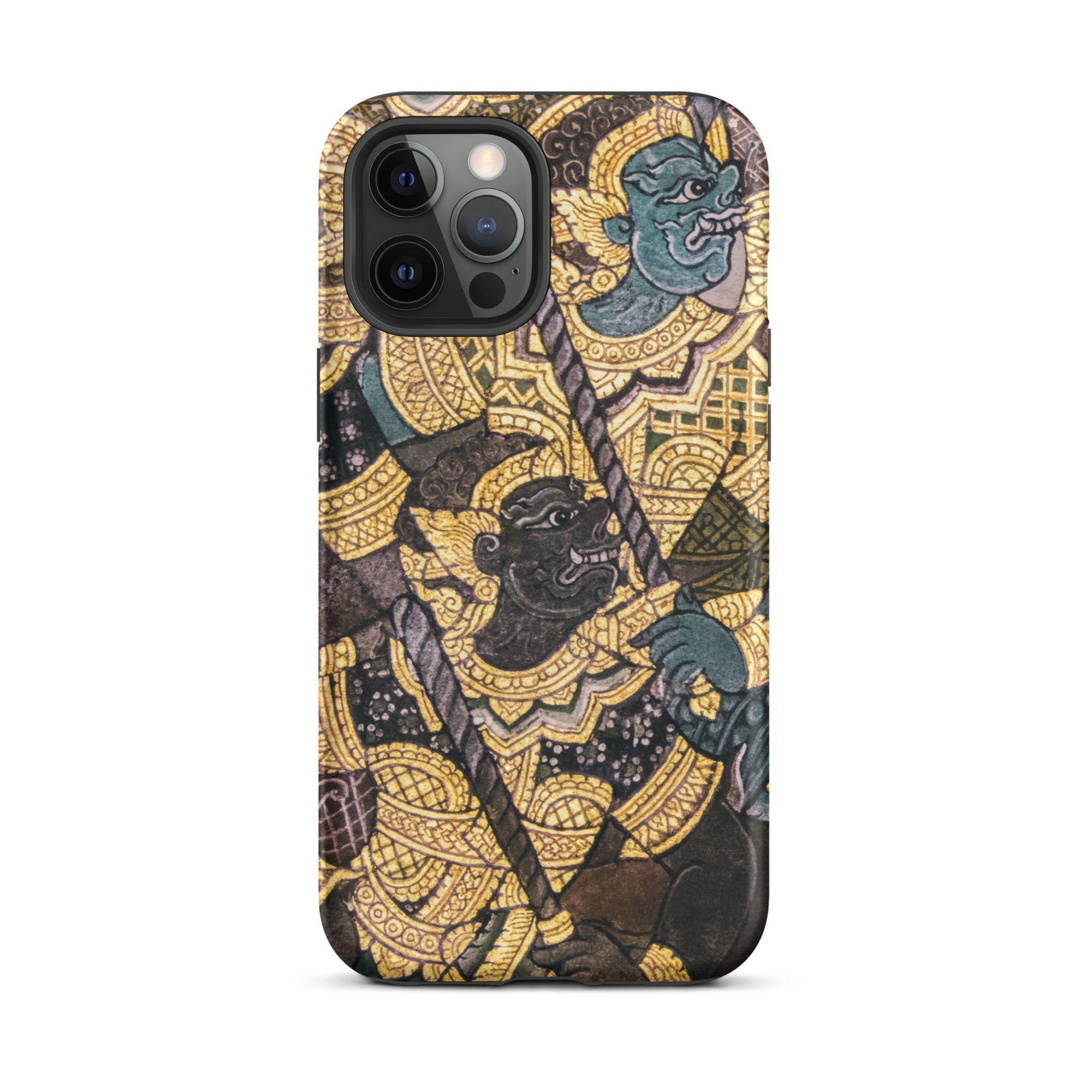 Action Men Thai Temple Art Iphone Case, 12 Pro Max / Matte, Ornate Phone Case Thai Art
