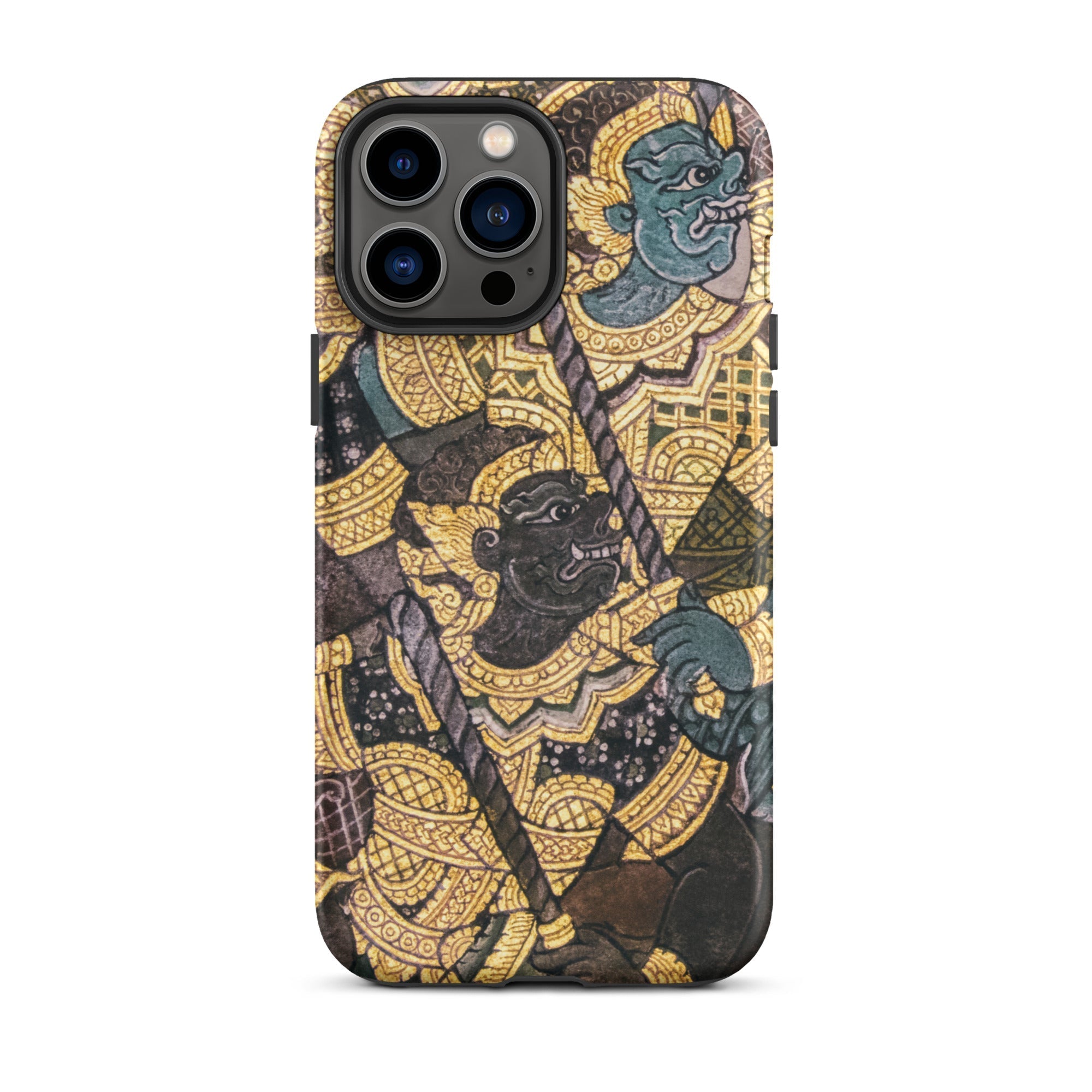 Action Men Thai Temple Art Iphone Case, 13 Pro Max / Matte, Ornate Phone Case Thai Art