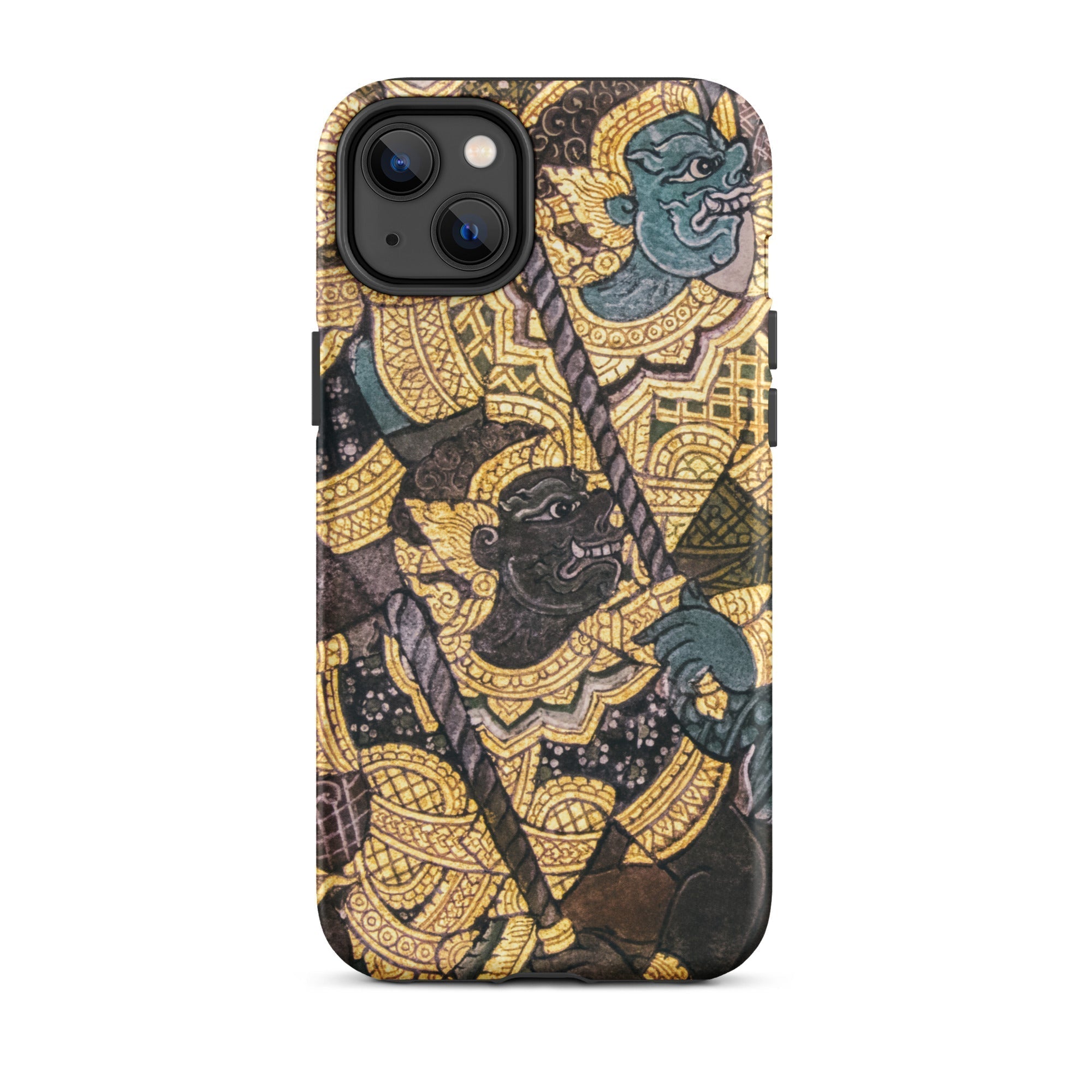 Action Men Thai Temple Art Iphone Case, 14 Plus / Matte, Ornate Phone Case