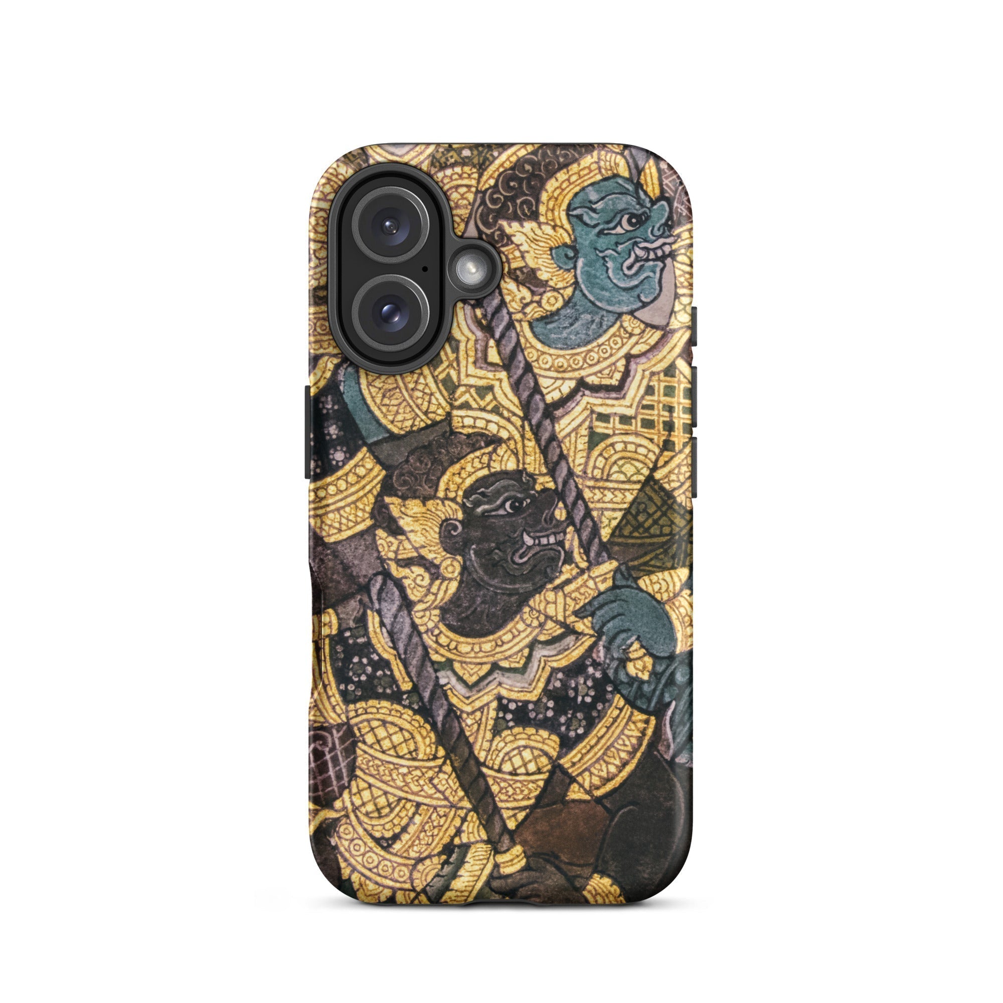 Action Men Thai Temple Art Iphone Case, 16 / Matte, Ornate Phone Case Mythological Figures