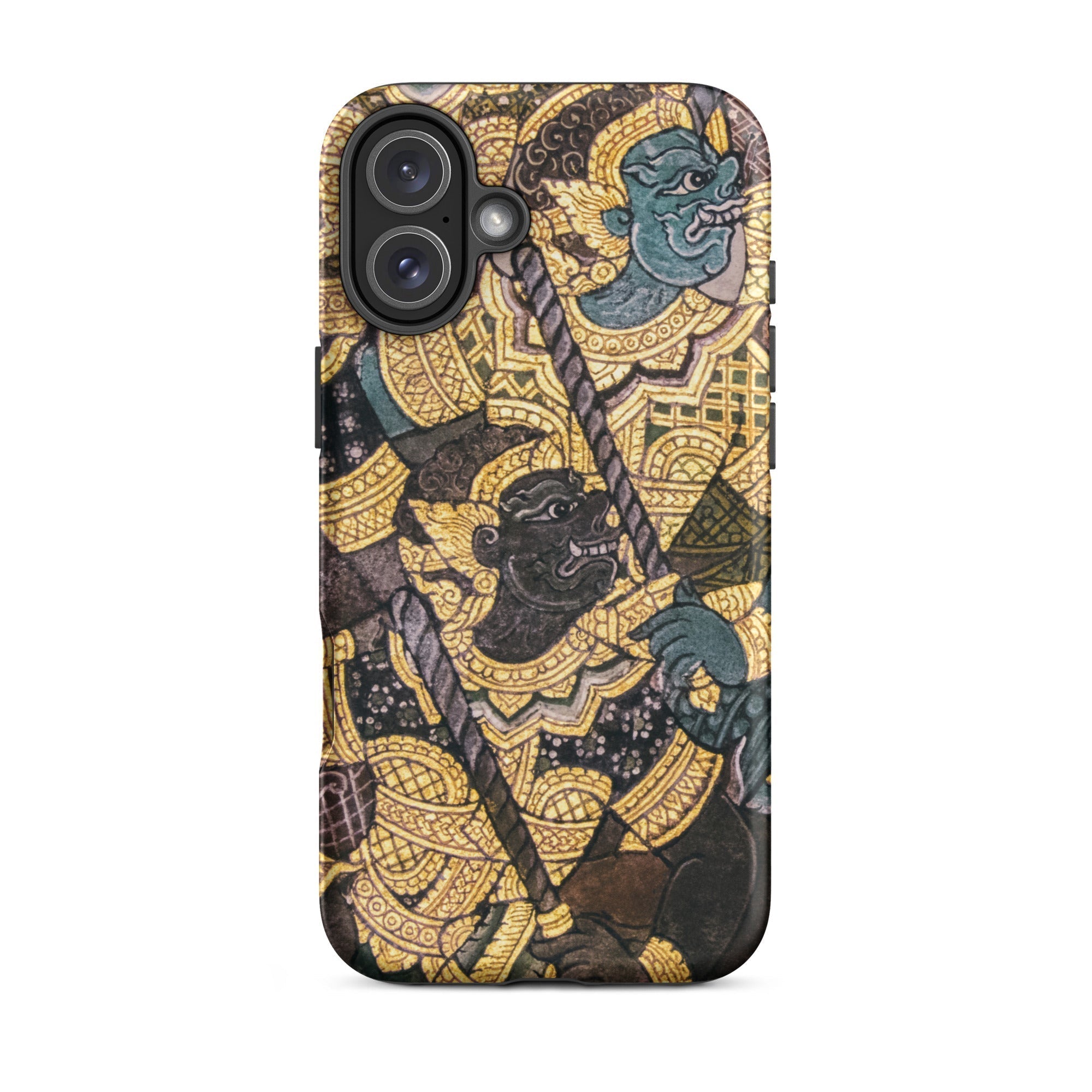 Action Men Thai Temple Art Iphone Case, 16 Plus / Matte, Ornate Phone Case Thai Art