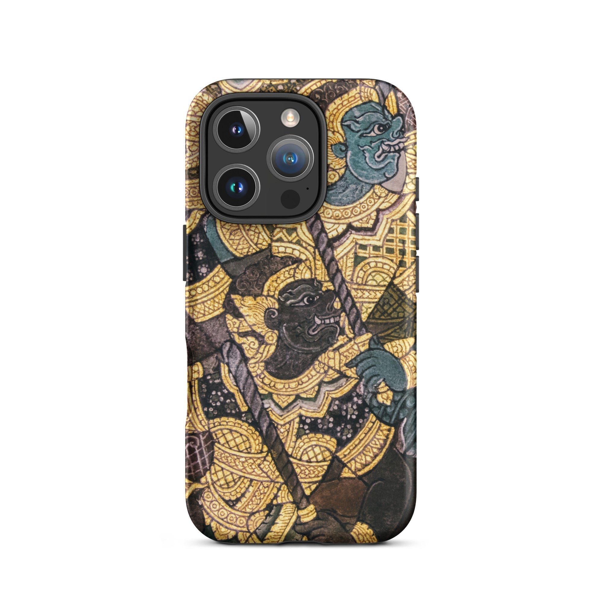 Action Men Thai Temple Art Iphone Case, 16 Pro / Matte, Ornate Phone Case Thai Art