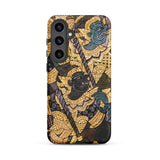 Action Men - Thai Temple Art Samsung Case, Galaxy S24 Plus / Matte, Smartphone Case Traditional Thai Art Gold Black