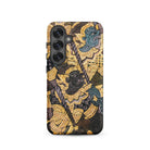 Action Men Thai Temple Art Samsung Case, Galaxy S25 / Glossy, Black Smartphone Case Gold Patterned Design Two Mythical