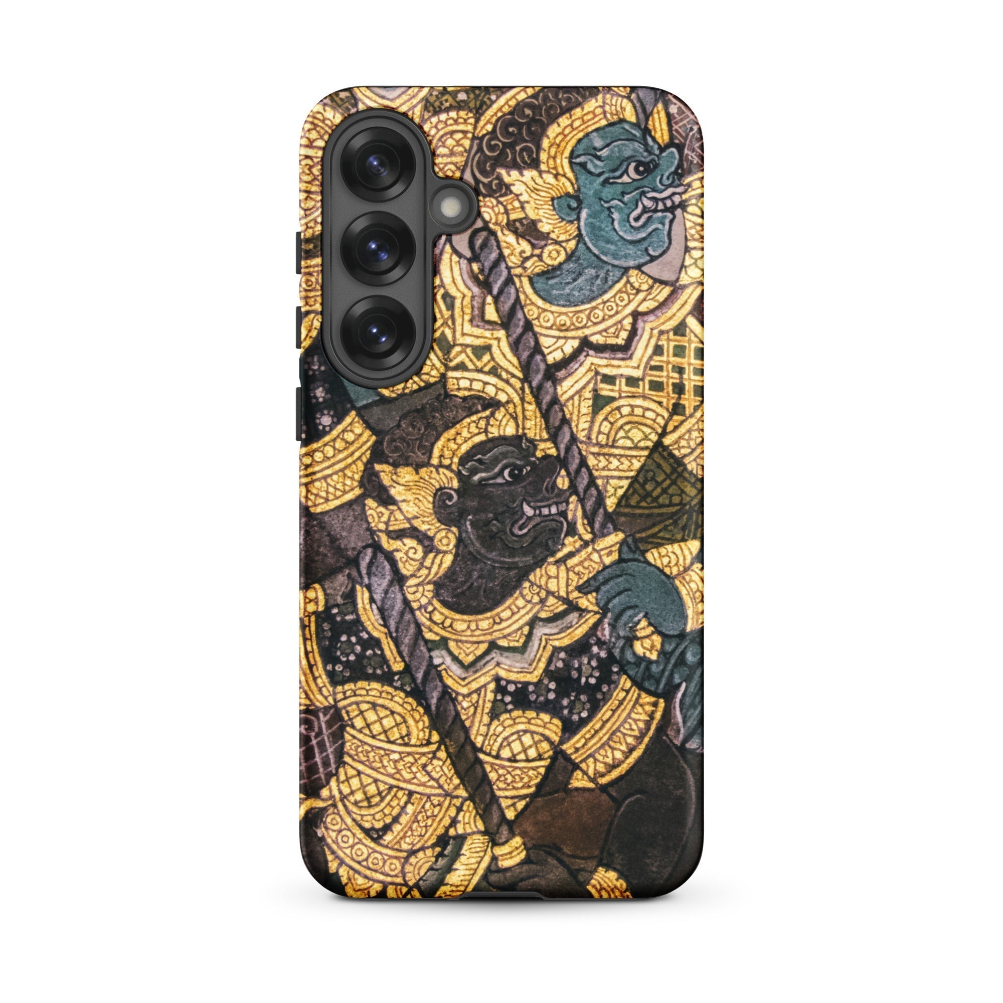 Action Men Thai Temple Art Samsung Case, Galaxy S25 Plus / Glossy, Phone Case Traditional Thai Art Two Figures