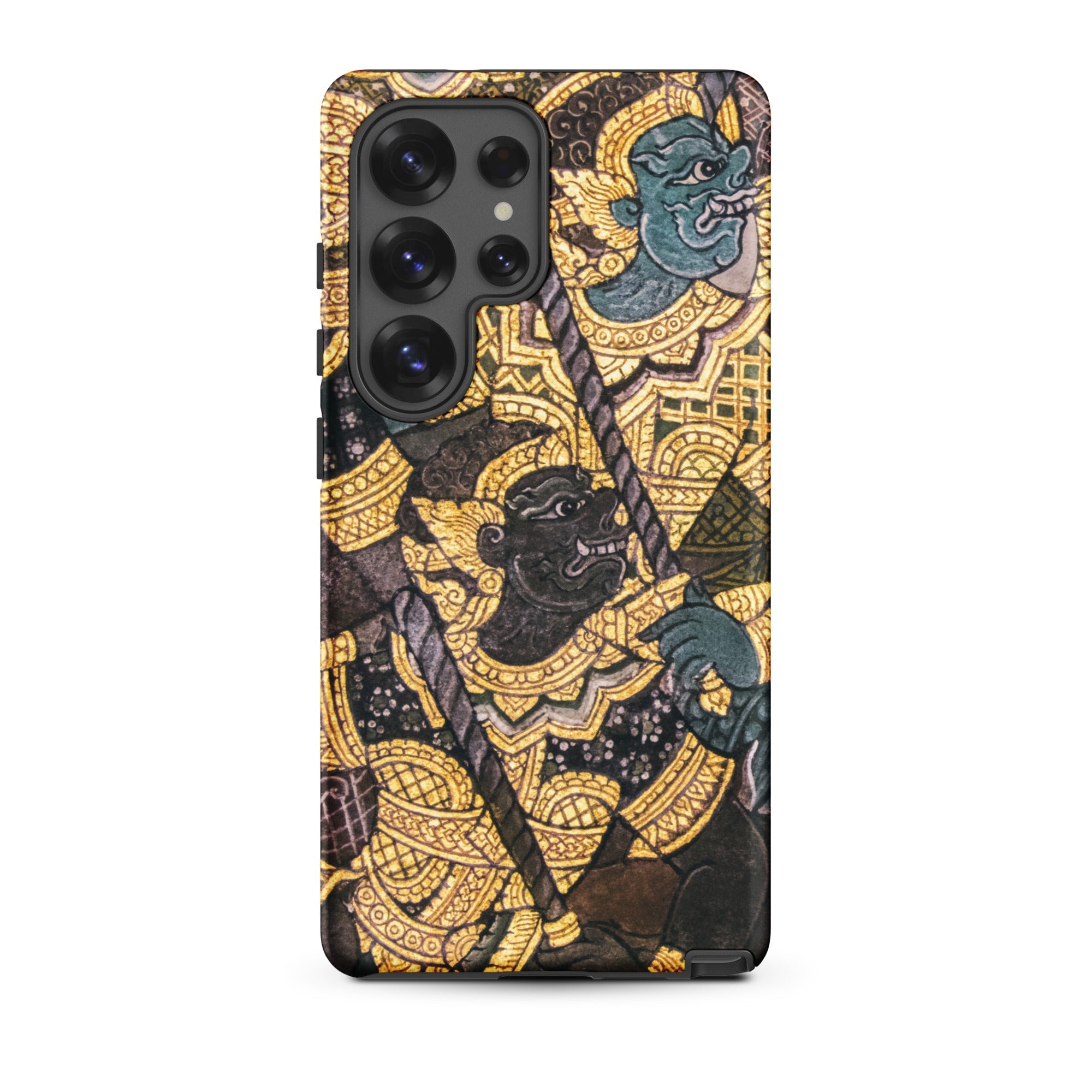 Action Men Thai Temple Art Samsung Case, Glossy / Galaxy S25 Ultra, Smartphone Case Traditional Thai Art Design