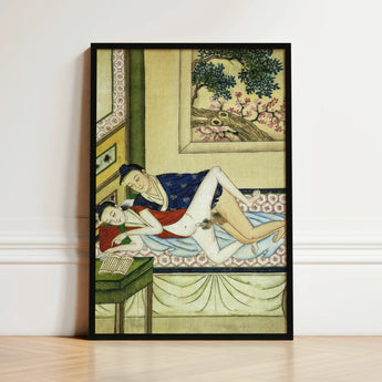 Actor and Scholar - F. M. Bertholet Collection Art Print / Canvas Black-framed Two Figures Traditional Attire Patterned, Scholar’s Gaze