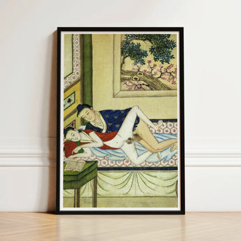 Actor and Scholar - F. M. Bertholet Collection Art Print / Canvas Framed Vintage-style Illustration Two Figures Intimate Scene Rendered,