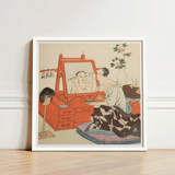 Framed Art Print Person Makeup Orange Vanity Soft Dressing Room, Actor Applies, Yoshimune Arai, Opens