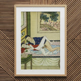 Actor and Scholar - F. M. Bertholet Collection Art Print, 20x30’’ / 51x76cm / Natural Frame / 2’’ Matboard, Erotic Painting Two Figures