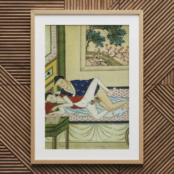 Actor and Scholar - F. M. Bertholet Collection Art Print, 20x30’’ / 51x76cm / Natural Frame / 2’’ Matboard, Erotic Painting Two Figures