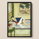Actor and Scholar - F. M. Bertholet Collection Art Print / Canvas Black-framed Artwork Two Figures Traditional Attire Ornate Interior