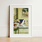 Actor and Scholar - F. M. Bertholet Collection Art Print / Canvas Framed Artwork Two Figures Intimate Scene Rendered Traditional Bertholet