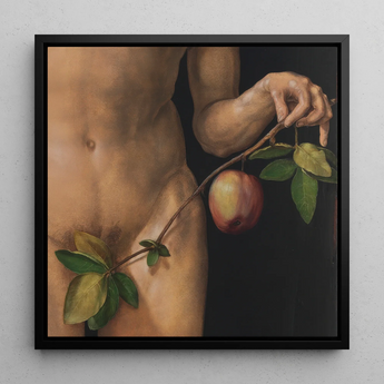 Adam - Albrecht Durer kunstprint / canvas, 12x12’’ / 31x31cm / Zwart frame, posterprints & visuele kunstwerken, Toby Leon