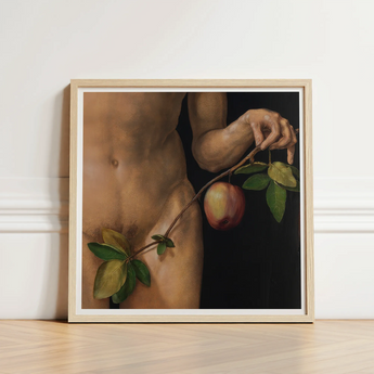 Adam - Albrecht Durer Art Print / Canvas Framed Reproduction Classical Painting Nude Figure Apple Branch Dürer’s Grips, Northern
