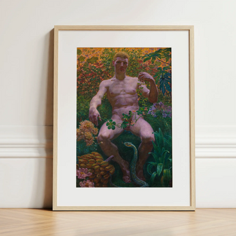 Adam in Paradise - Kristian Zahrtmann Fine Art Print / Canvas, 12x16’’ / 31x41cm / Natural Frame / Matboard, Posters Prints & Visual