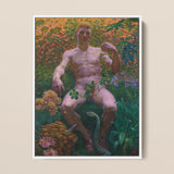 Adam in Paradise - Kristian Zahrtmann Fine Art Print / Canvas, 12x16’’ / 31x41cm / White Frame, Posters Prints & Visual Artwork, Toby Leon