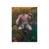 Adam in Paradise - Kristian Zahrtmann Fine Art Print, Nude Man Snake