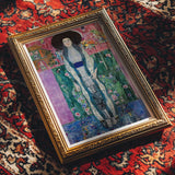 Adele Bloch-bauer - Gustav Klimt Portrait Art Print, 12x18’’ / 31x46cm / Unframed, Framed Portrait Painting Figure White Dress Blue Sash