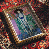 Adele Bloch-bauer - Gustav Klimt Portrait Art Print / Canvas Framed Portrait Painting Figure White Dress Blue Sash Gustav Klimt’s Portrait,