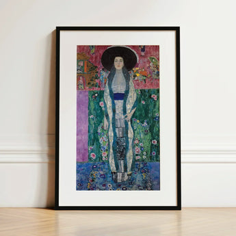 Adele Bloch-bauer - Gustav Klimt Portrait Art Print / Canvas Framed Art Print Woman Ornate Patterned Gown Wide-brimmed Gustav Klimt’s