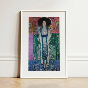 Adele Bloch-bauer - Gustav Klimt Portrait Art Print / Canvas Framed Art Print Woman Ornate Patterned Gown Wide-brimmed Gustav Klimt’s