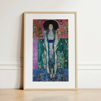 Adele Bloch-bauer - Gustav Klimt Portrait Art Print / Canvas Framed Art Print Woman Ornate Patterned Gown Wide-brimmed Gustav Klimt’s