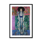 Adele Bloch Bauer Gustav Klimt Portrait Art Print, Portrait Woman Long Dress Wide Brimmed Black Hat Decorative