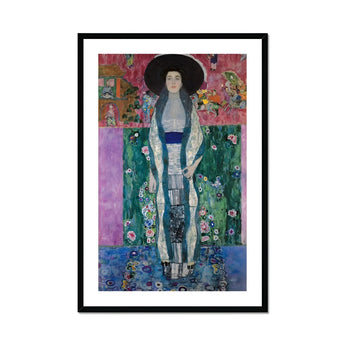 Adele Bloch-bauer - Gustav Klimt Portrait Art Print, Portrait Woman Long Dress Wide-brimmed Black Hat Decorative