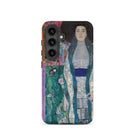 Adele Bloch Bauer Gustav Klimt Portrait Samsung Case, Galaxy S24 / Matte, Smartphone Case Classic Portrait Painting Dark Background Woman