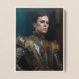 The Admiral - Baroque Gay Naval Portrait Art Print / Canvas, 11x14’’ / 28x36cm / White Frame, Posters Prints & Visual Artwork, Toby Leon