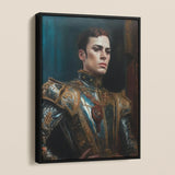 The Admiral - Baroque Gay Naval Portrait Framed Canvas, Framed Portrait Person Ornate Historical Armor
