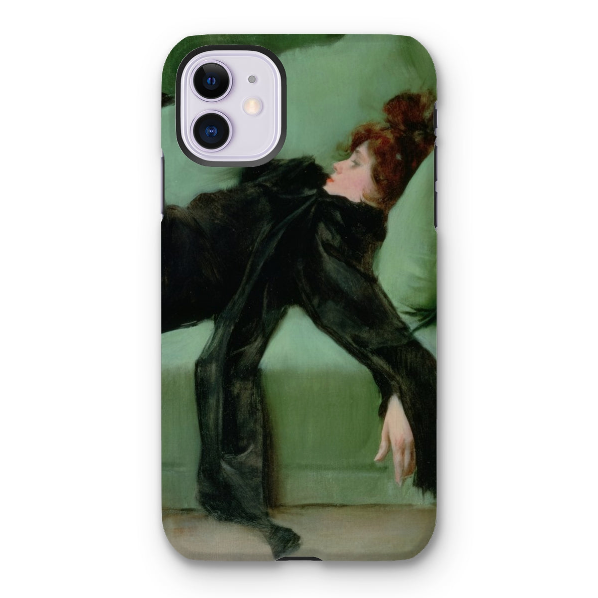 After the Ball - Ramon Casas y Carbo Iphone Case, 11 / Matte, Phone Case Painting Woman Black Green Surface