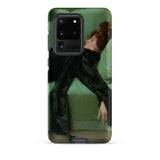 After the Ball - Ramon Casas y Carbo Samsung Case, Galaxy S20 Ultra / Matte, Black Phone Case Painted Woman Dress Green Background