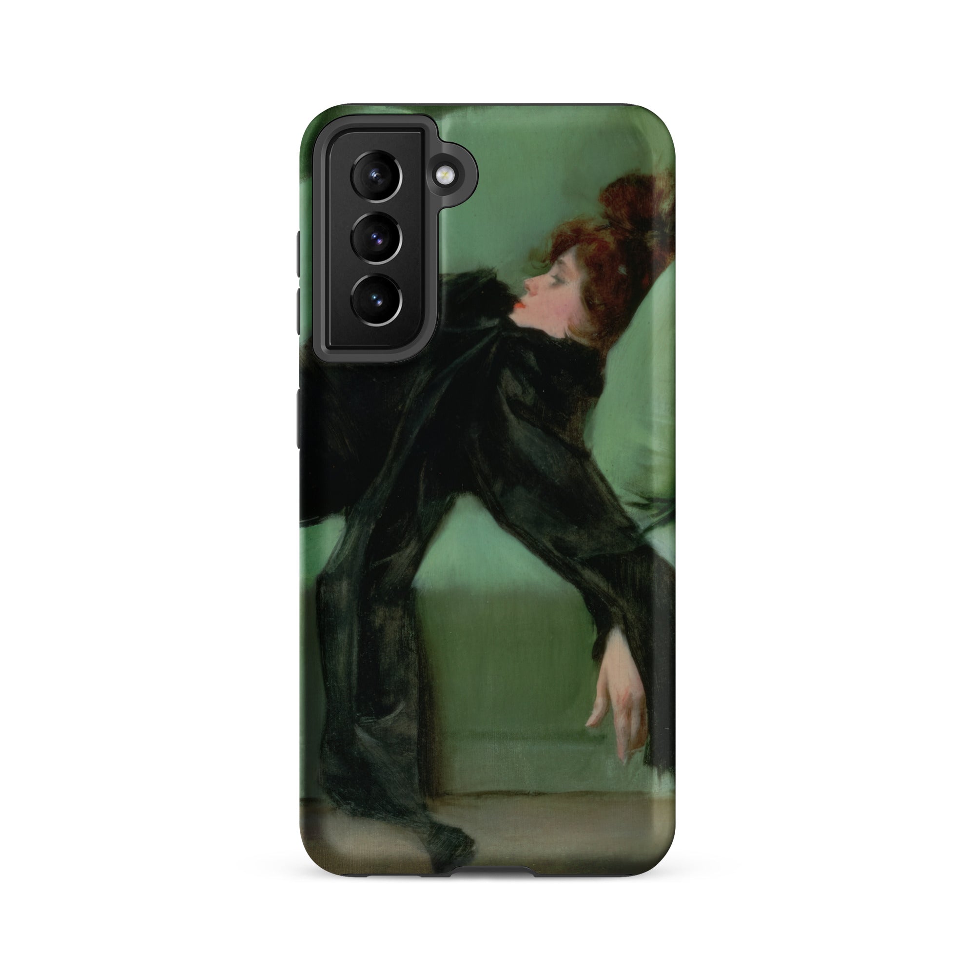 After the Ball Ramon Casas y Carbo Samsung Case, Galaxy S21 Fe / Matte, Black Smartphone Case Classical Painting Woman Dress