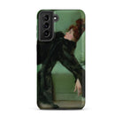 After the Ball Ramon Casas y Carbo Samsung Case, Galaxy S21 Plus / Matte, Smartphone Case Classic Painting Woman Dark Dress Green