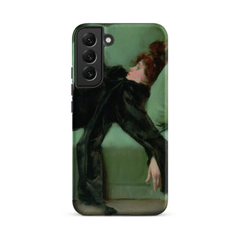 After the Ball - Ramon Casas y Carbo Samsung Case, Galaxy S22 Plus / Matte, Smartphone Case Classical Painting Woman Black Dress