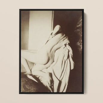 After the Bath - Edgar Degas Art Print / Canvas Black-framed Sepia-toned Photographic Print Nude Figure Draped Fabric Edgar Degas Art, Art