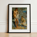 After the Bath - Henry Scott Tuke Art Print / Canvas, 12x16’’ / 31x41cm / Black Frame / Matboard, Posters Prints & Visual Artwork, Toby Leon
